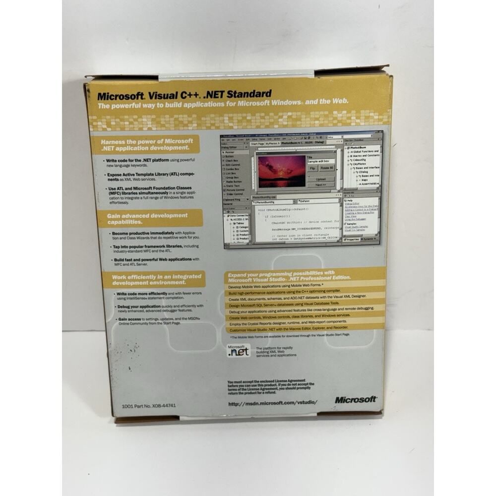 Microsoft Visual C++ .NET Standard 2002 W/ Key See Pictures - Picture 5 of 6